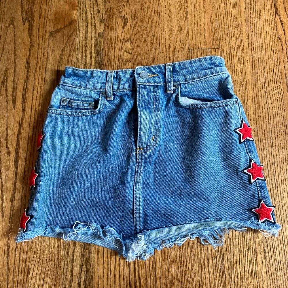 Carmar Star Denim Mini Skirt